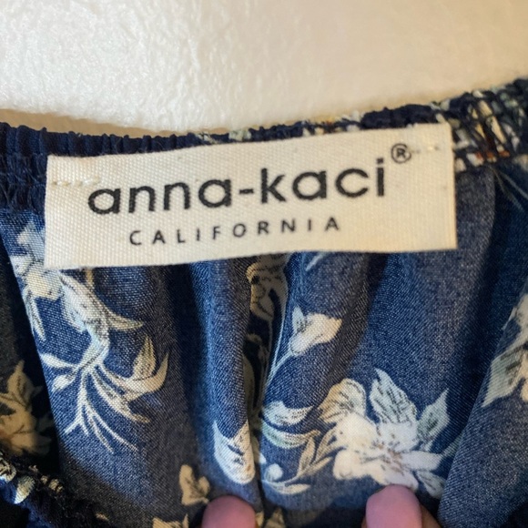 Anna-Kaci California Womems navy Fall Floral Long Sleeve Maxi Dress size small - Picture 6 of 9